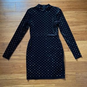 NEW! Velour Studded Black Dress